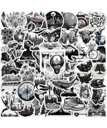 60 PCS Aesthetic Stickers for Water Bottle Stickers Black and White Goth... - £16.01 GBP