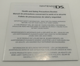 Nintendo Heath and Safty Percautions Booklet  Original Manual - $2.96