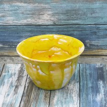 Artisan Pottery Decorative Trinket Bowl, Handmade Ceramic Yellow Bowl, Key Bowl - £42.85 GBP