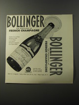 1953 Bollinger Champagne Ad - Bollinger the aristocrat of French Champagne - £14.77 GBP
