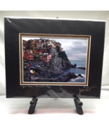 Yuri Lev Small Harbor in Cinque Terra Italy 10x8" Matted Art Print Sealed Signed - £18.55 GBP