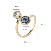 1pc  Ring Women Girls Jewelry Crystal Gold Silver Color Opening Ring Adjustable  - £6.57 GBP