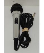 Microphone Long Cord Plug in On/Off Switch High Grade Low Noise 9" Silve... - $24.70