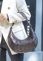 Leather luxury elegant woven shoulder bag - £59.55 GBP