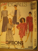 UNCUT Sewing Pattern 1992 McCALL&#39;S 10,12 5755 CARDIGAN Dress TOP Skirt [... - $3.99