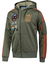 New Adidas Original Jacket StarWars Flock X Wind Track hoodie Green Olive O58904 - £117.98 GBP