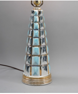 Vtg Mid Century Modern Retro Atomic Table Lamp Turquoise, Black &amp; Gold A... - £74.91 GBP