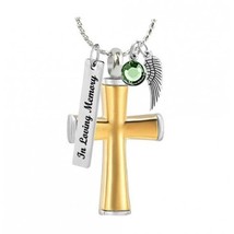 Gold Cross Necklace Urn - Love Charms™ Option - $29.95