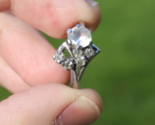 size 7 Sterling 1950&#39;s ring silver CUBIC ZIRCONIA vintage ESTATE SALE 92... - $34.99