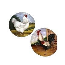 On the Farm Rooster Chicken Plates David Carter Brown for Sakura Vintage 2002 - £36.78 GBP