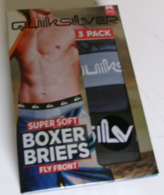 Three QuickSilver boxer briefs Size Medium Fly Front  Black and Prints - $17.77