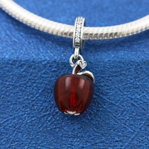 2021 Pre Autumn Release 925 Sterling Silver Murano Glass Red Apple Dangle Charm  - £13.42 GBP