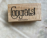 Stampin&#39; Up! &quot;Congrats&quot; Outlined Print 1996 Rubber Stamp Wood #J51 - $9.49