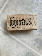 Stampin' Up! "Congrats" Outlined Print 1996 Rubber Stamp Wood #J51 - £7.57 GBP