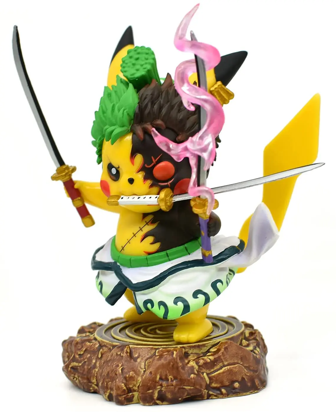 Play PVC 4&quot;  Anime Kawaii Pikachu CosPlay Roronoa Zoro Action Figure Statues GK  - £39.78 GBP