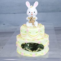 Vintage Enesco 4th Bunny Birthday Cake Box 3.5&quot; w Mini Surprise Inside Enesco - £18.70 GBP