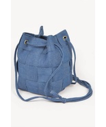 Braided Denim Bucket Bag  (Light Blue) - €29,38 EUR