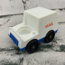 Vintage Fisher Price Little People Mail Truck White Blue - $9.89