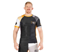 Fuji Linear Lockdown MMA BJJ Jiu Jitsu Short Sleeve SS Rashguard - Black... - £43.92 GBP