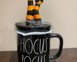 Rae Dunn Halloween Black “Hocus Pocus&quot; Figural Coffee Mug With Leg Topper - £27.53 GBP