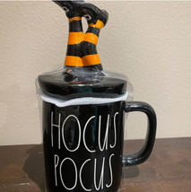 Rae Dunn Halloween Black “Hocus Pocus&quot; Figural Coffee Mug With Leg Topper - £28.14 GBP