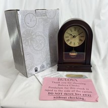 Bulova Pendulum Clock In Box B7467 Hardwick Mantel Desk Battery Powered ... - $37.99