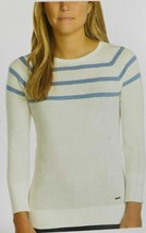 NWT!!! Nautica Ladies&#39; Cotton Knit Top, White Blue Stripe, Medium - £15.72 GBP