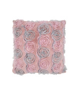 SARO 17 in. Square Throw Pillow Cover with Rose Wedding Cake Design Rose - $317.77 MXN