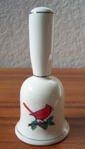 Vintage Cardinal Bird On Perch Ceramic Figure Sculpture Red Multi Estate... - $26.65