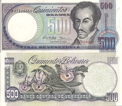 10 notes - Venezuela P67f, 500 Bolivar, Simón Bolívar / orchids UNC 1998 UV &amp; WM - £19.32 GBP