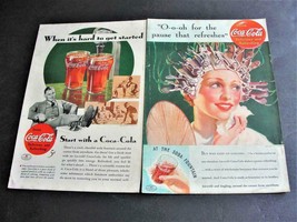 1934 Start with a Coca-Cola. ..That refreshes-Set of (2) Magazine Ads. P... - £7.85 GBP