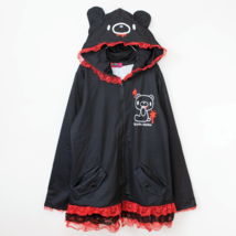 Gloomy Bear Black and Red Lace Trimmed Hooded Hoodie Cloak ONE SIZE FITS... - $59.99
