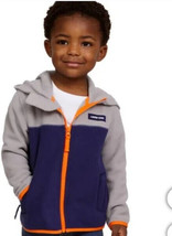 Lands&#39; End Boys SIze 6 Blue Gray Fleece Zip Hooded Jacket NWT - $10.79