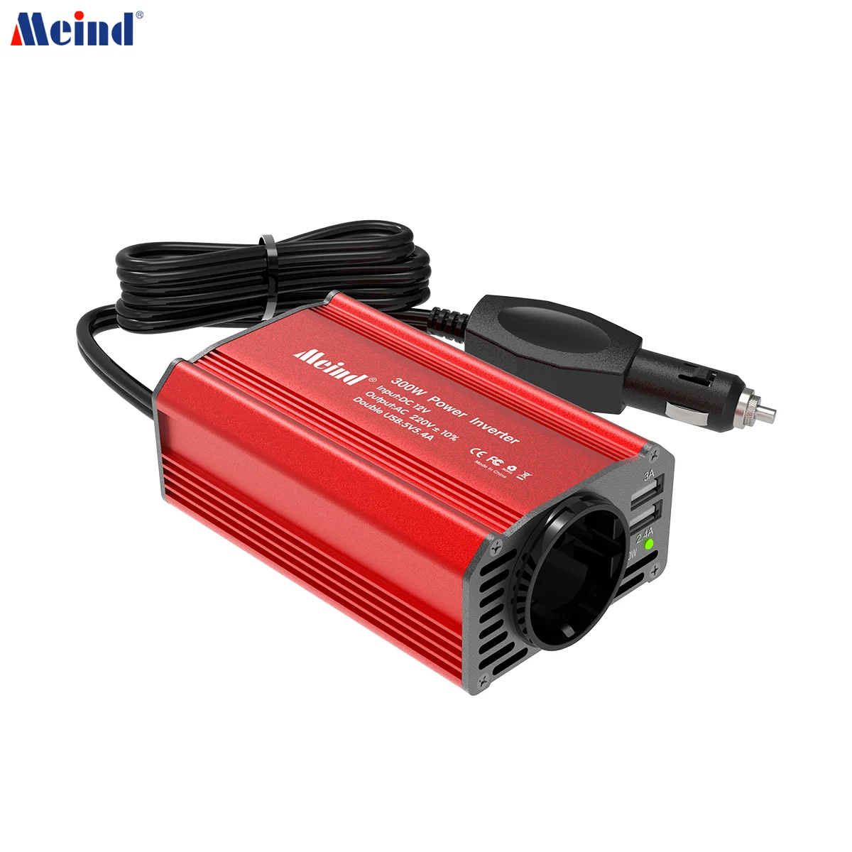 Meind 300W Power Inverter DC 12V to AC 220V Car Inverter with 5.4A Dual USB for - £24.05 GBP