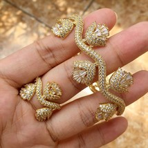 Newness New design luxury AAA zircon flower shape Bangle Ring Sets for women,hig - £73.32 GBP