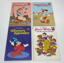 Lof of 4 Vtg Disney Books Snow White Pinocchio Cinderella Sorcerer’s Apprentice - £7.37 GBP