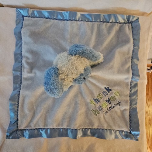 Carters Thank Heavens Soft Toy Puppy Dog Baby Lovey Security Blanket Rattle Blue Item image 5