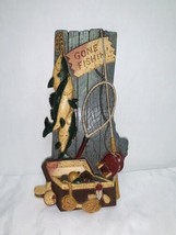 Vintage Gone Fishin&#39; Home Interiors GIA 3-D Wall Plaque 1998 USA 9x5.25 Man Cave - £10.02 GBP