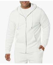Goodthreads Men&#39;s Full-Zip Washed Fleece Hoodie- Pale Grey Medium Tall N... - $19.30