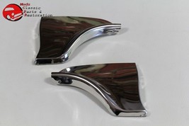 1963 Chevy Impala Rear Fender Skirt Trim Stainless Steel Scuff Pads Pair New - $31.90