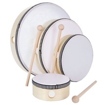 10 Inch 8 Inch 6 Inch 4 Inch Hand Drum Percussion Musical Instrument Wood Frame  - £33.82 GBP