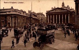 Valentines Postcard 1910s London England Bank Of England Cars Carriages -BK39 - £2.36 GBP