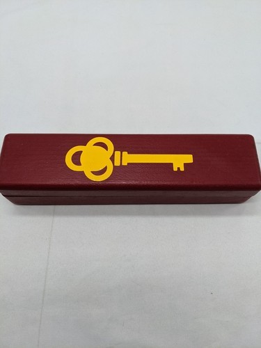 Red Wooden Box Yellow Key RPG Dice Container *Broken Magnet* - $17.81