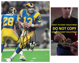 Kurt Warner signed St Louis Rams football 8x10 photo COA proof autographed... - £85.65 GBP
