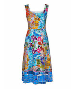 Simply Art Dolcezza: Floral Landscape abstract Art Midi Dress (2 Left!) - £111.21 GBP