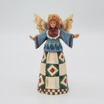 Jim Shore 2002 Heartwood Creek Angel Ornament 4” Enesco Christmas Quilt Skirt - $17.34