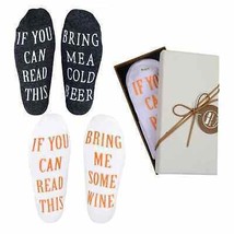 2 Pair Funny Wine Gifts for Men w/ Funny Sayings IF YOU CAN READ THIS beer xmas - £5.22 GBP