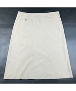 DKNY Straight Pencil Skirt Size 6 Brown Orange Argyle Diamond Cotton Str... - £14.02 GBP
