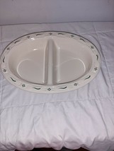 Longaberger Woven Traditions Pottery Traditional Green Divided Serving B... - €21,70 EUR