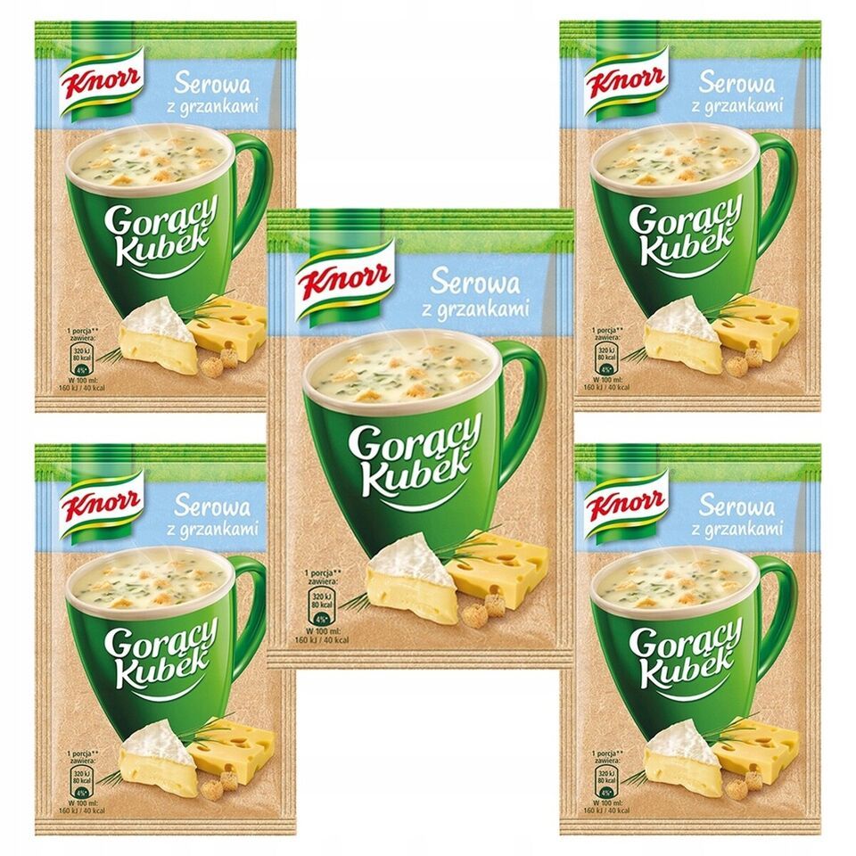Knorr Goracy Kubek SOUP in a MUG: CHEESE soup -Made in Poland-5pc.FREE SHIP